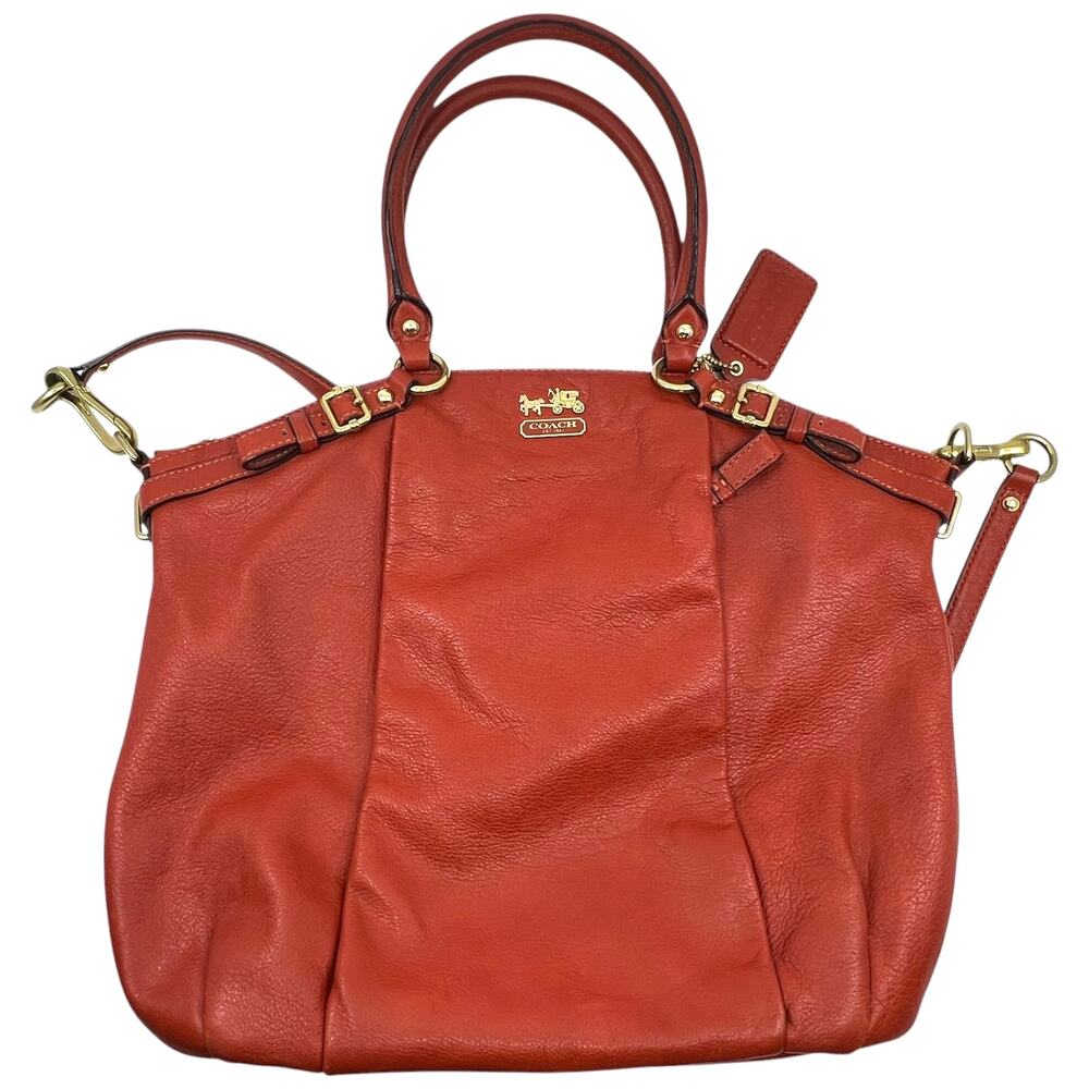 Coach Leather Satchel Orange Crossbody Shoulder Bag Purse F1298-18841 - Picture 3 of 16
